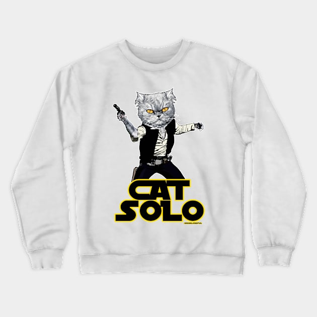 CAT SOLO Crewneck Sweatshirt by darklordpug